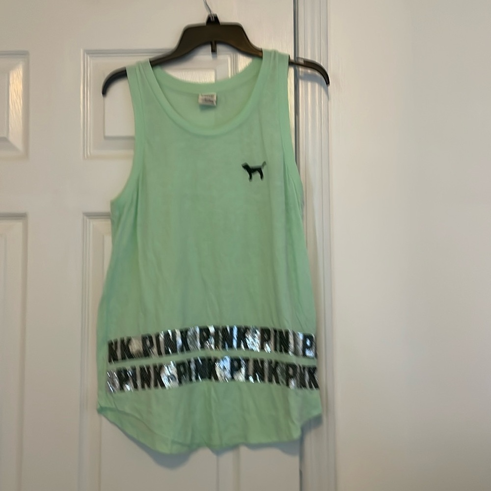 Victoria’s Secret PINK Sz. M green tank top